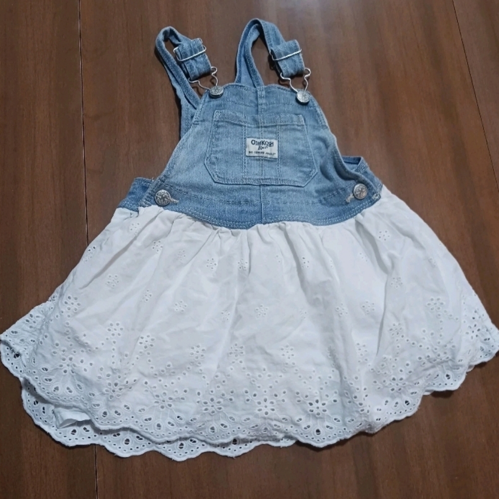 Vtg Osh Kosh Toddler Dress Lace 2T